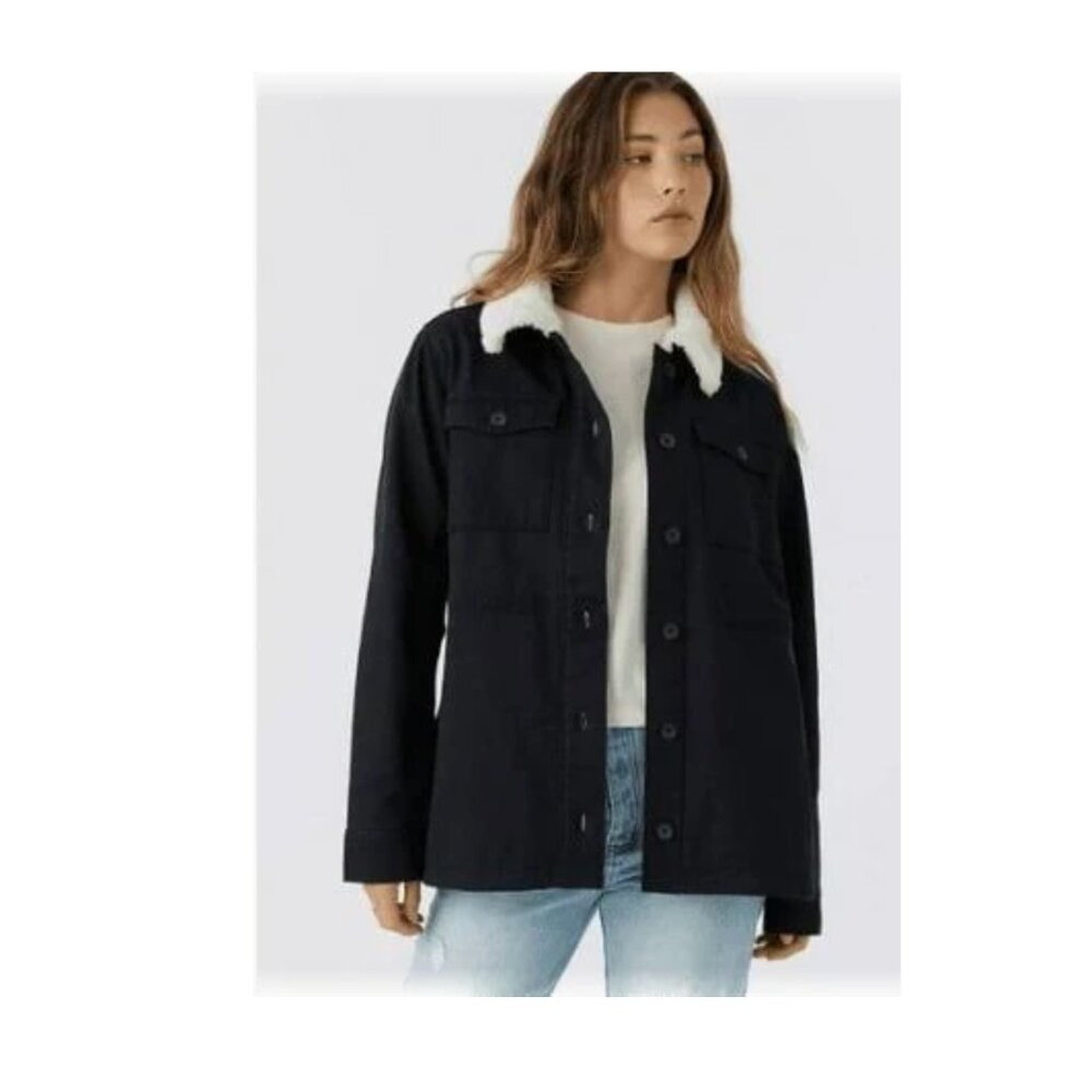 Hang Ten Fleece Lined Utility Jacket with Plush Collar, NWT, Size L